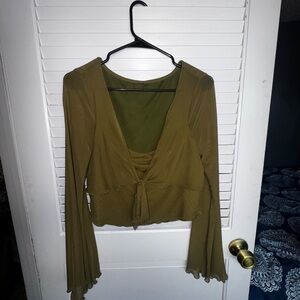 Olive Green Cropped Women’s Top